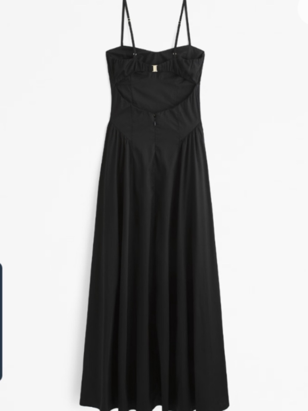 Abercrombie & Fitch Black Dipped Waist Sweetheart Maxi Dress Small - Picture 2 of 6